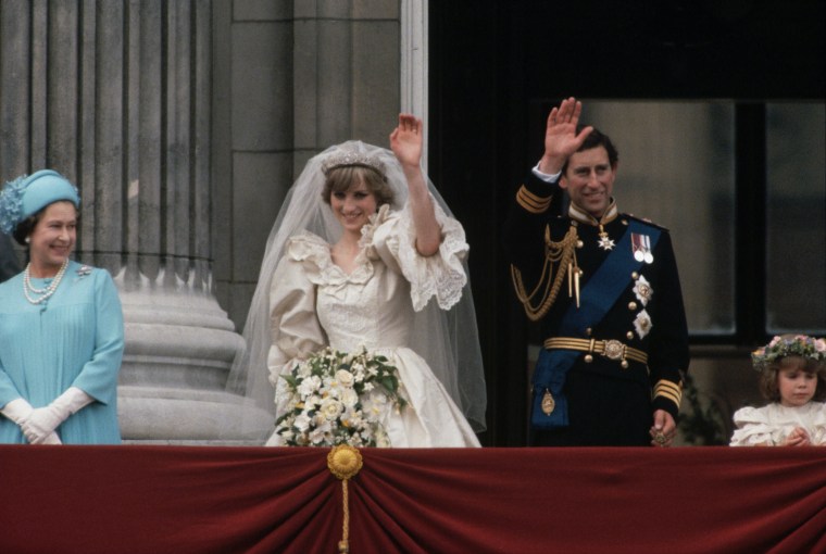 Charles and Diana Waving After the Wedding