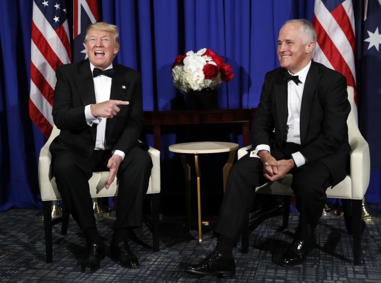 Image: President Donald Trump meets with Australian Prime Minister Malcolm Turnbull