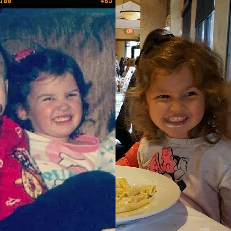 Jillian Ratliff (left) and her daughter (right,) both at age 2.
