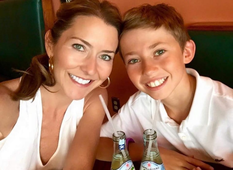 Pamela Case Gustafson with her son.