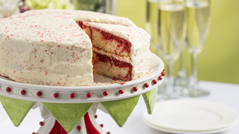 Patti LaBelle's Red Velvet Marble Cake with Boiled Frosting recipe