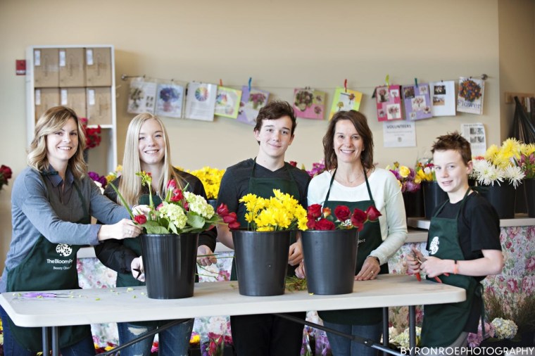 Volunteers cherry-pick the best of the best from the flowers; only about half make the final cut into bouquets.