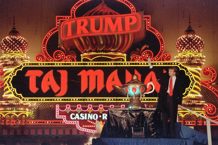 Image: Donald Trump attends the grand opening of the Trump Taj Mahal
