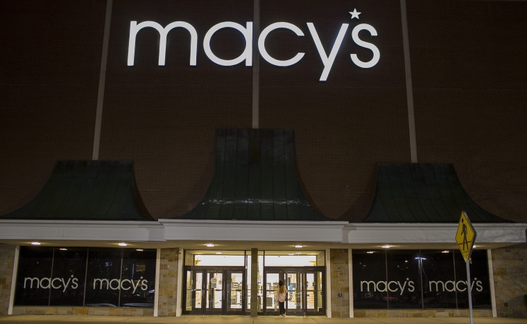 Image: Shoppers enter the Macy's department store in Burlington, Mass