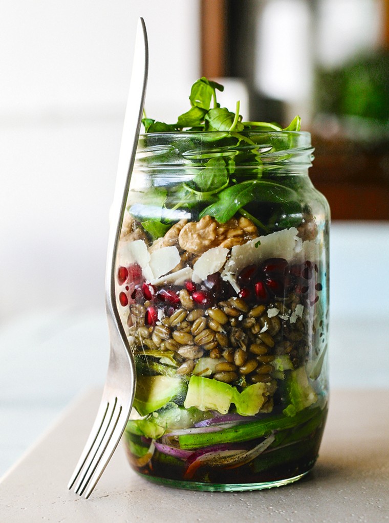 Image: Balsamic Pomegranate Rocket Salad Jar