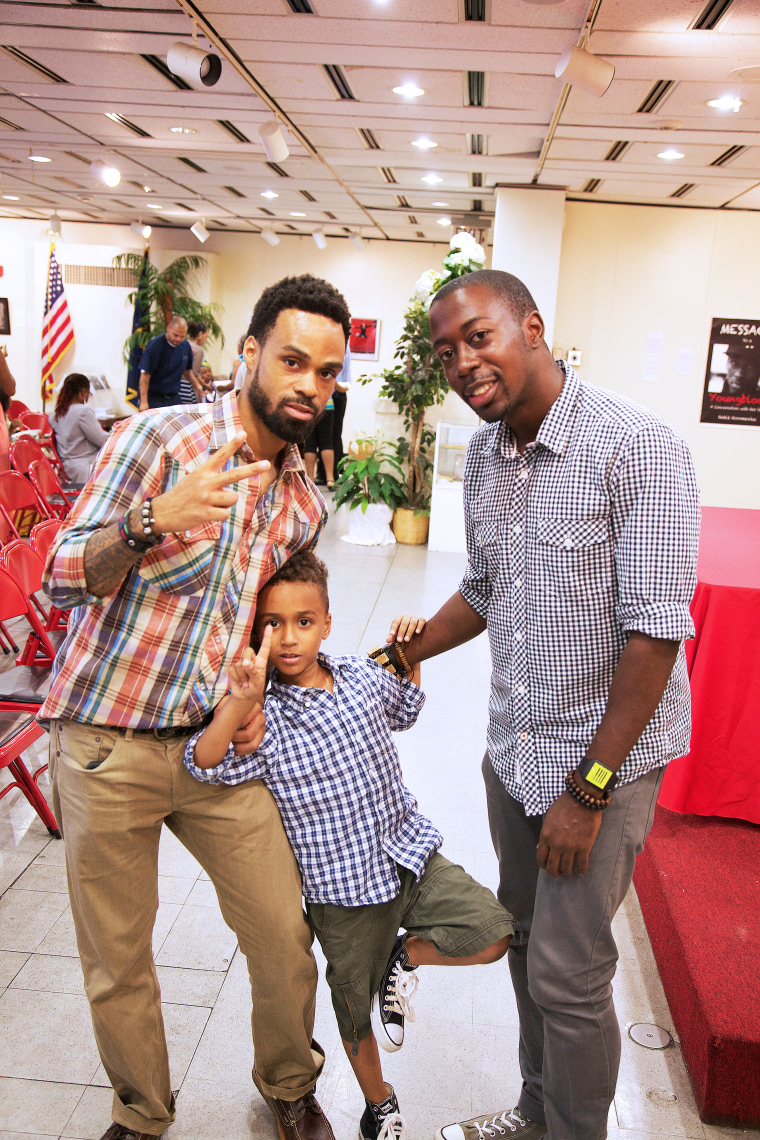 Grammy award winning recording artist Bilal with his son Ramzee, who suffers from Sickle Cell, at Sickle Cell Thalassemia Patients Network (SCTPN) in Brooklyn, NY.