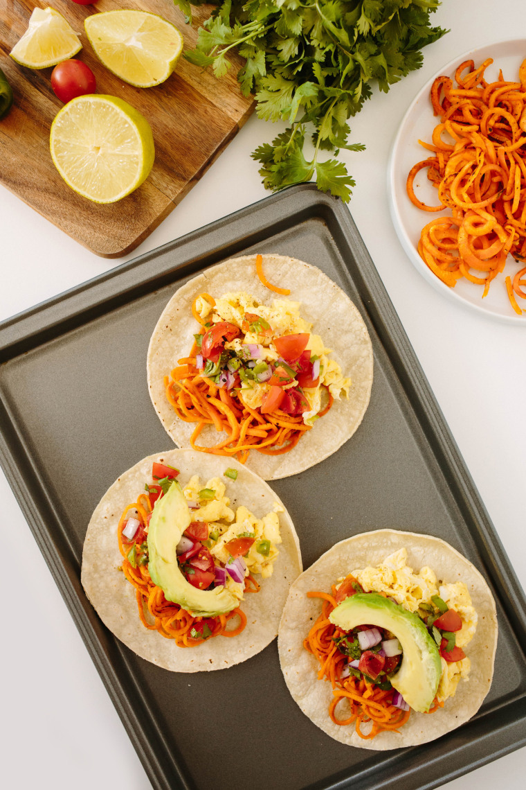 Image: Mexican-Style Breakfast Tacos with Spiralized Sweet Potatoes