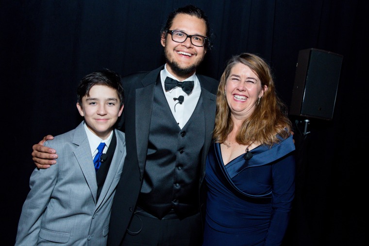 Ezra, Luis and Cynthia meet for the first time at a New York City gala for DKMS