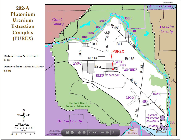 Image: Map of plutonium uranium extraction complex