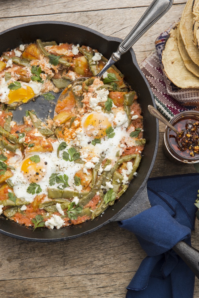 Breakfast Skillet (Cazuela de Huevos y Nopales al Horno) from CASA MARCELA by Marcela Valladolid.