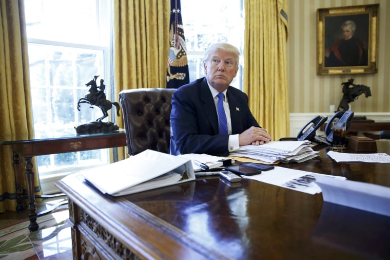 Image: President Trump in the Oval Office at the White House in Washington