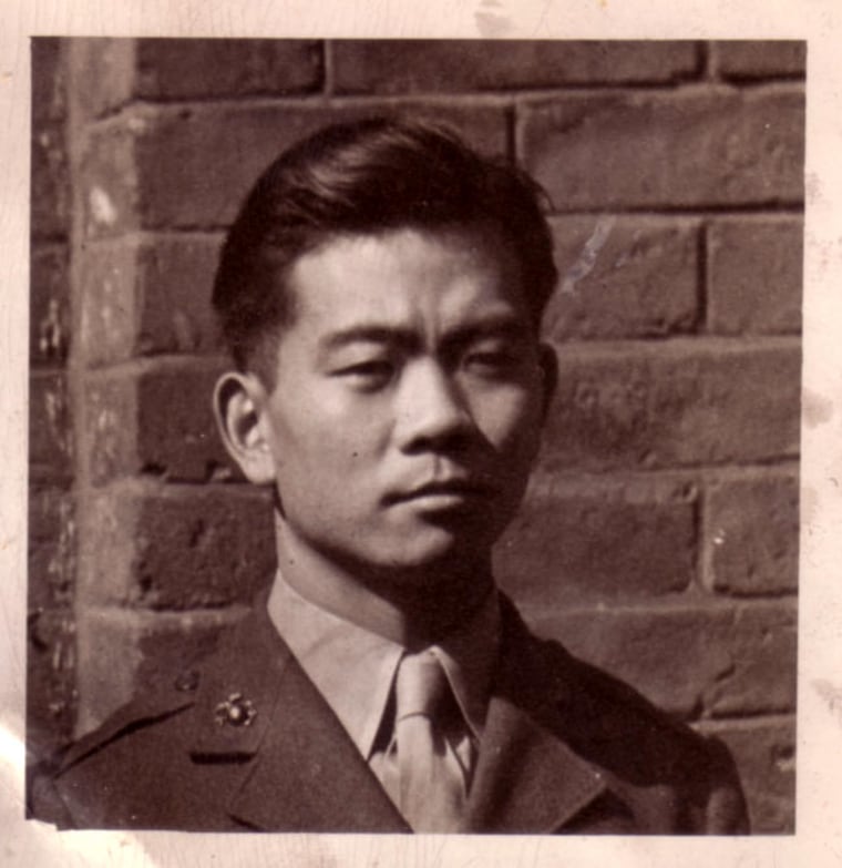 Ting Lou, a U.S. Marine who served in World War II