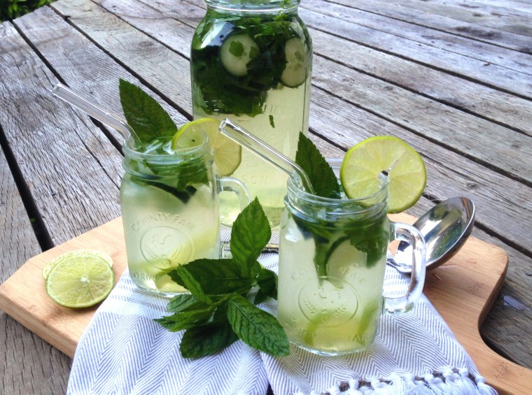 Image: Lime, mint, cucumber and green tea infusion