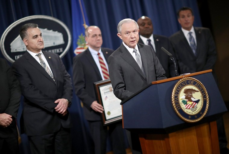 Image: Attorney General Jeff Sessions Receives Award From The Sergeants Benevolent Association of New York City