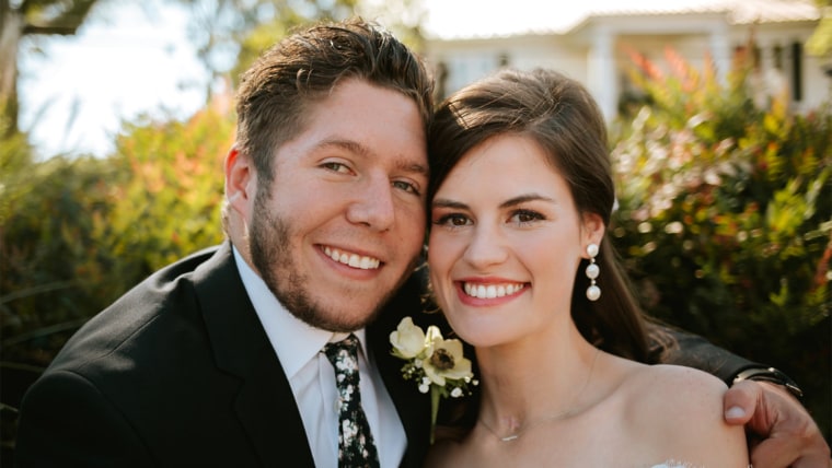 Quadriplegic bride weds her high school sweetheart