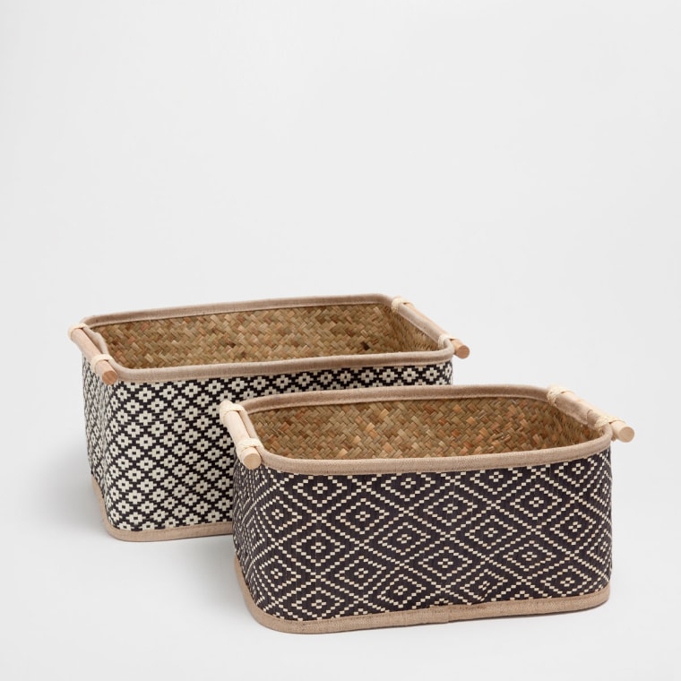 Two Toned Rectangular Basket