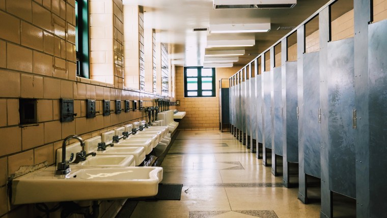 Interior Of Empty Public Restroom