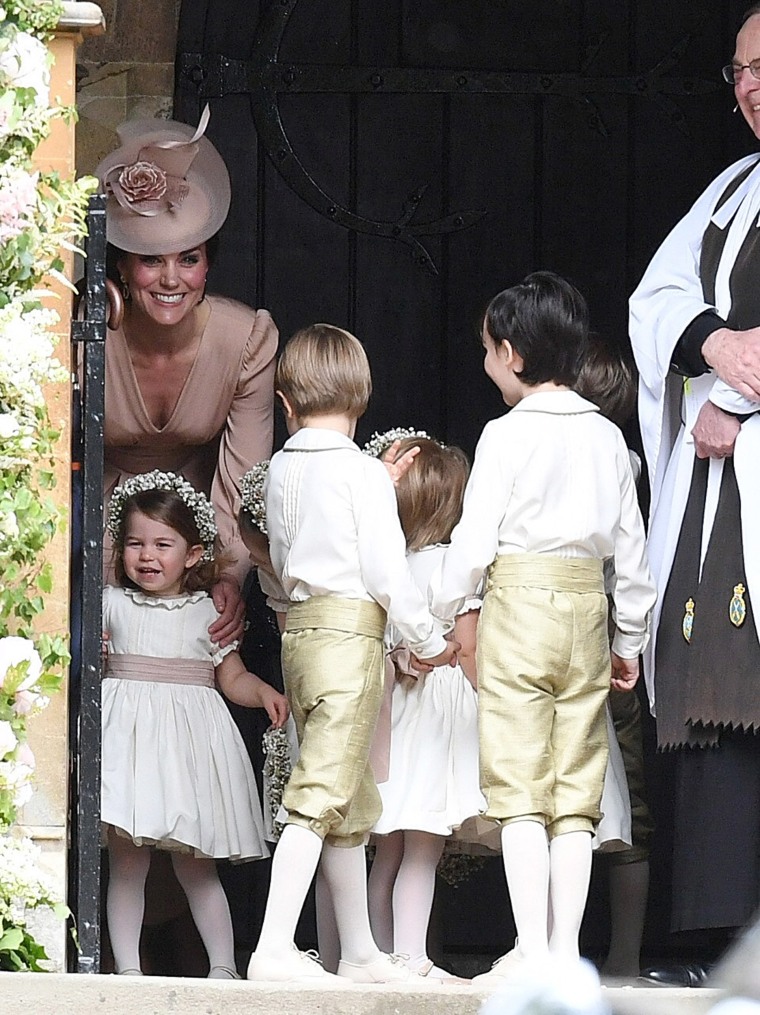 Charlotte and Kate Middleton smile big