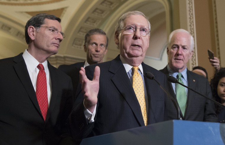 Image: Senate Republicans hold a news conference following a policy luncheon