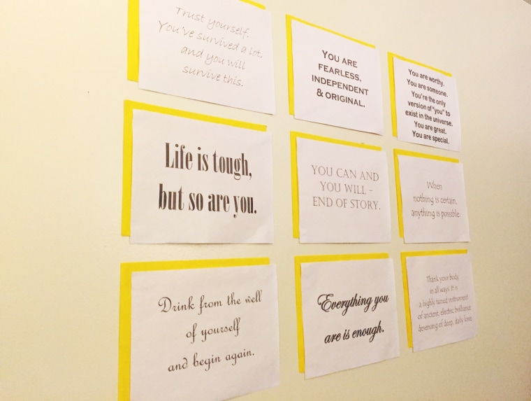 Image: A wall inside a therapy room at Rape Victim Advocates office