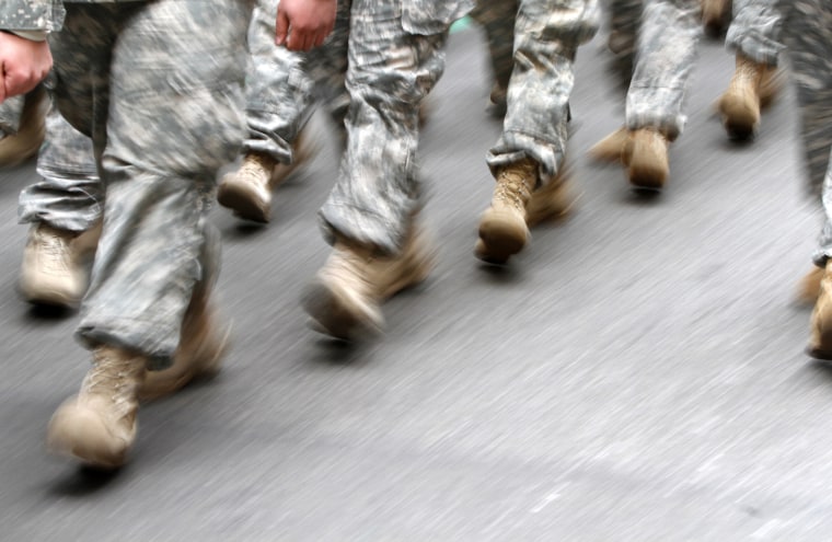 Image: Army soldiers Marching in the St. Patrick's Day Parade in New York
