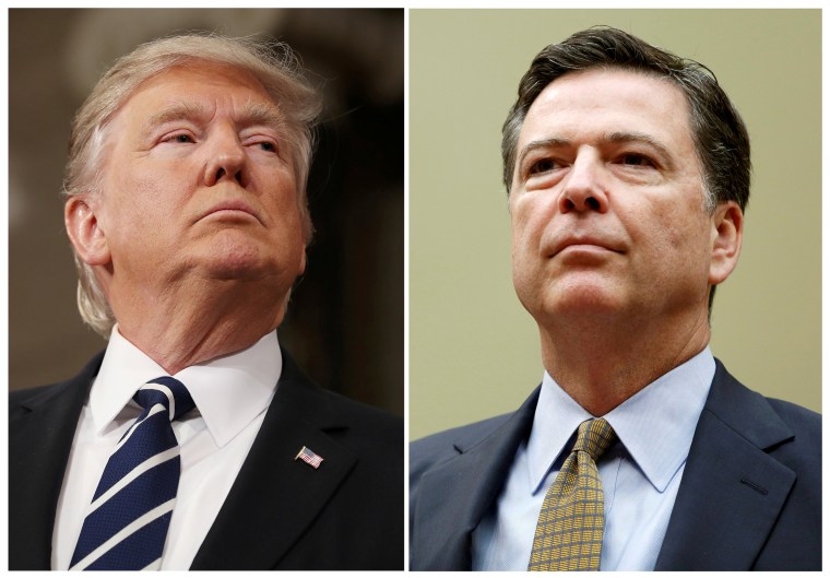Image: A Combination Photo Shows President Donald Trump and FBI Director James Comey in Washington