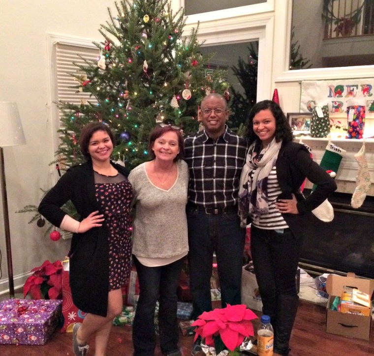 Claire, Kathleen, Richard and Emily Moss pictured during Christmas 2015.