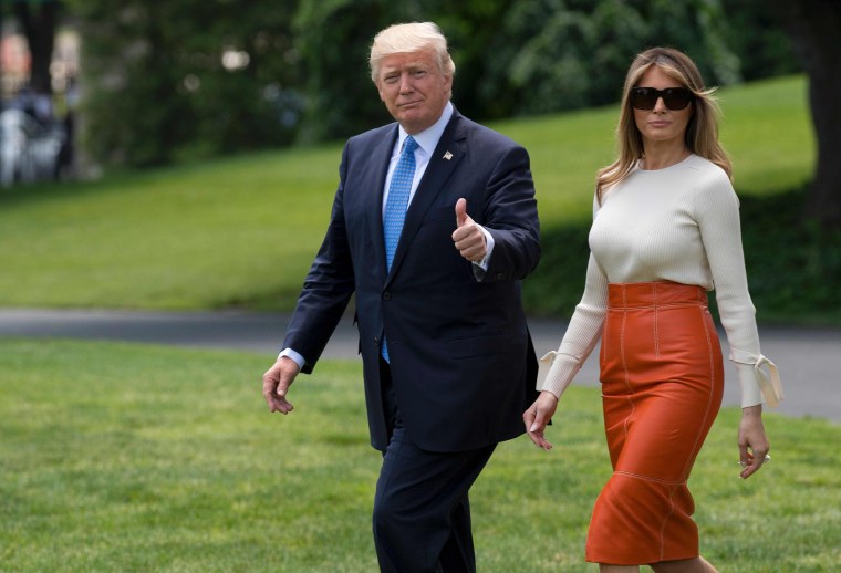 Image: President Donald Trump and first lady Melania Trump depart the White House