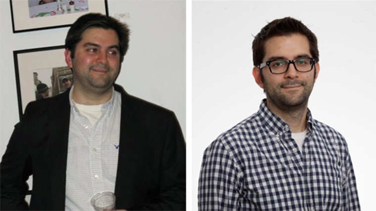 Image: Paul Smalera, before and after his 60 pound weight loss using Google docs