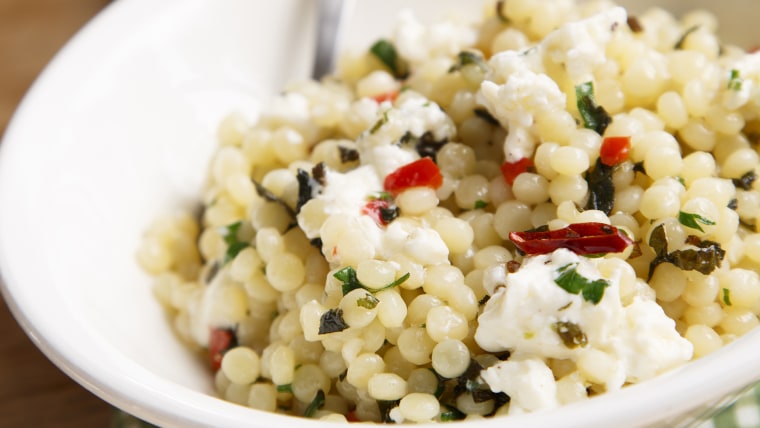 Israeli couscous with feta cheese, herbs and chili; Shutterstock ID 134862059; PO: TODAY Media