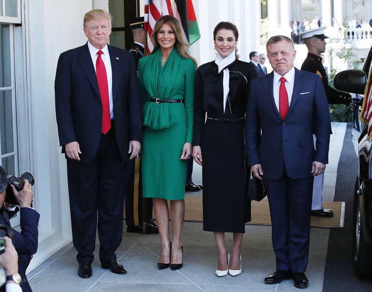 President Trump And First Lady Welcome Jordan's King Abdullah And Queen Rania To White House