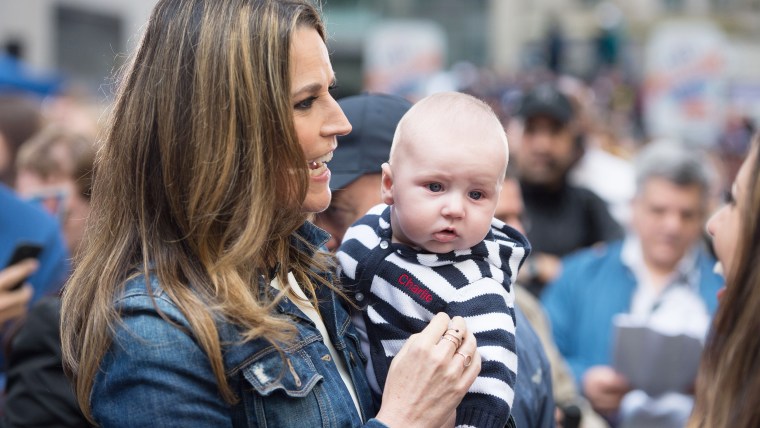 Savannah Guthrie and son Charley at the Miley Cyrus TODAY show concert