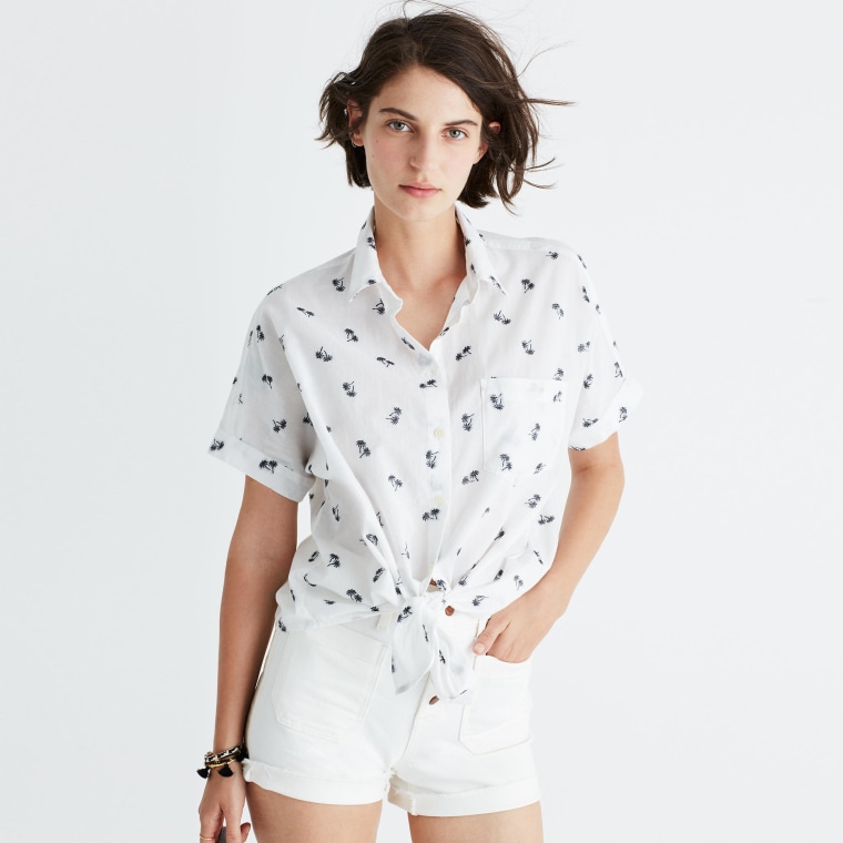 Short-Sleeve Tie-Front Shirt