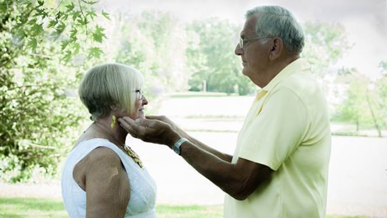 That look: Mike and Carol Anderson re-created a favorite photo from their wedding. But this wasn't the image that brought tears to Carol's eyes.