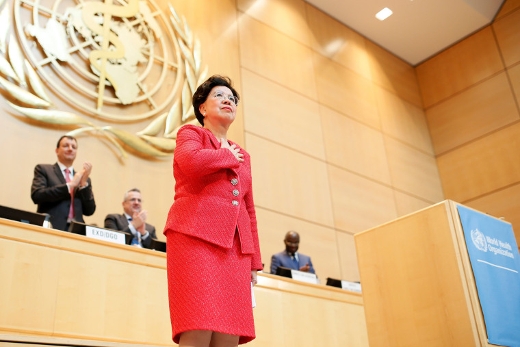 Image: Margaret Chan is seen after her last speech as World Health Organization (WHO) Director-General during the 70th World Health Assembly in Geneva
