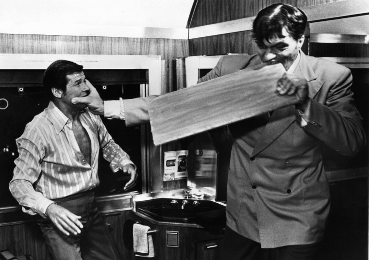 Image: Roger Moore And Richard Kiel In The Spy Who Loved Me