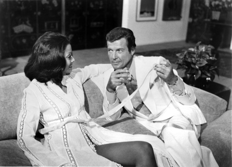 Image: Roger Moore and Emily Bolton as Manuela in Moonraker