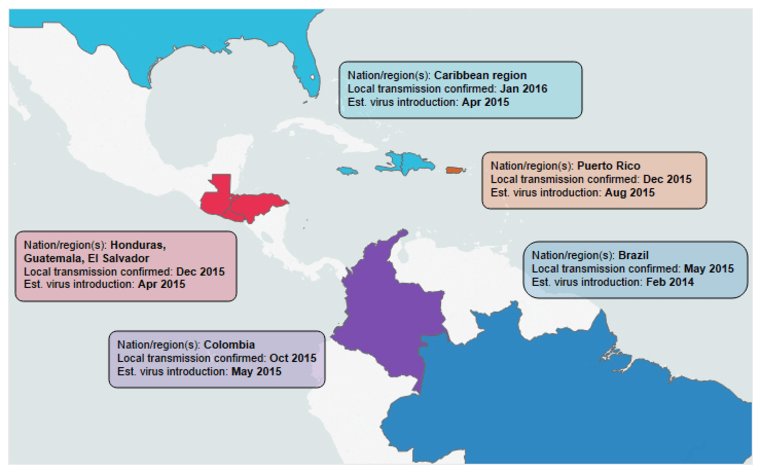 Image: Zika affected countries