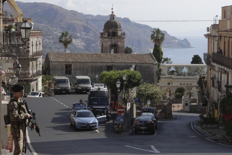 Image: The summit begins in the Ancient Theatre of Taormina, which dates from the 3rd century BC.