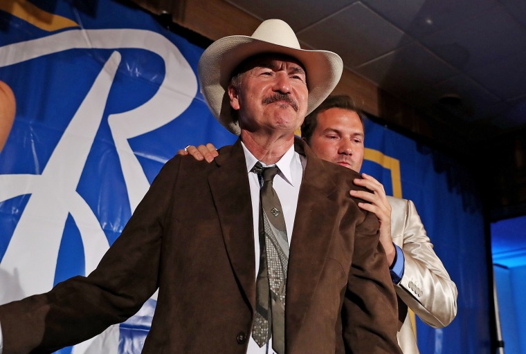 Image: Rob Quist Hgives his concession speech