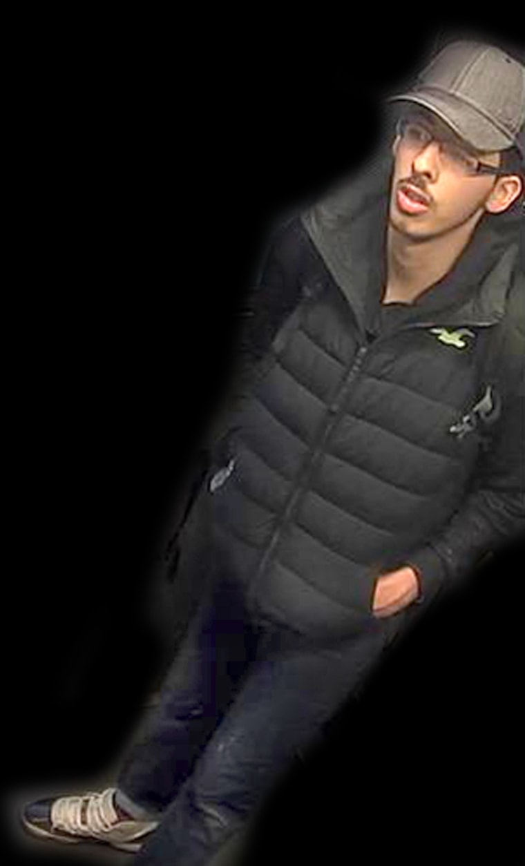 Surveillance footage capturing Salman Abedi on the night of the Manchester attack.