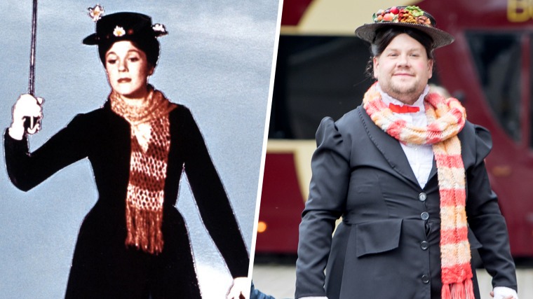 Julie Andrews and James Corden as Mary Poppins