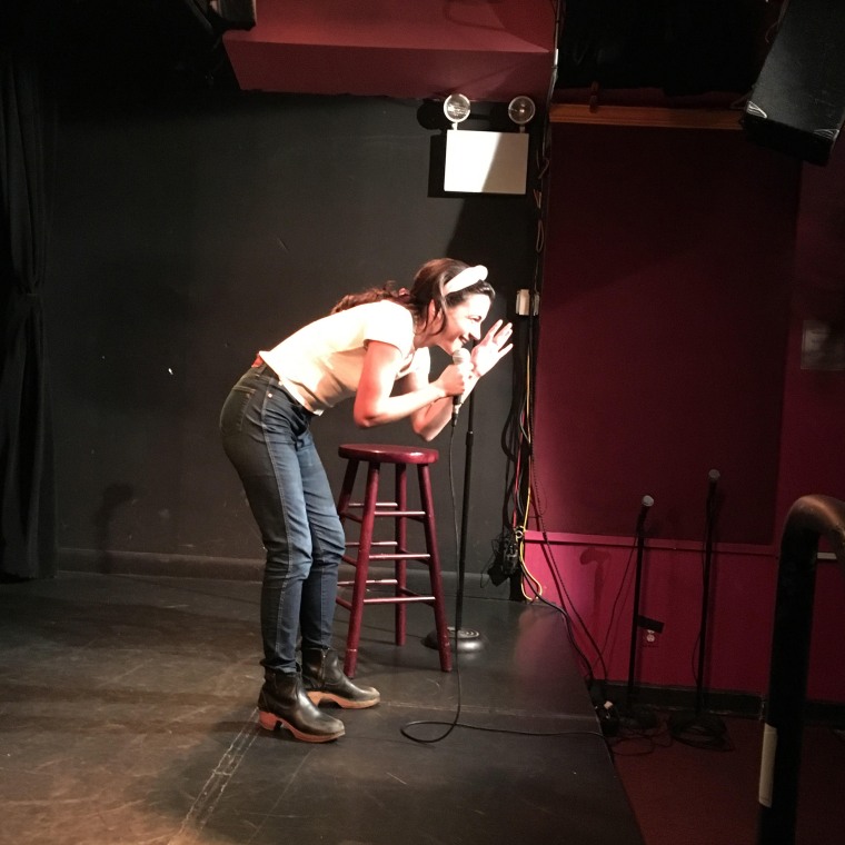 “I think it gives me a lot of anxiety to think that I am turning 27, and where I thought I would be at this age is different than where I am,” Alyssa (above, performing at New York's UCB Theater) said. 