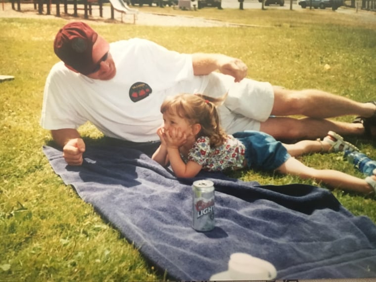 Meg with her dad back in 2003