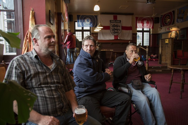 Image: Paul Diggins, Steven Price and Alan Besant at the Belle Vue Tavern on March 29, 2017