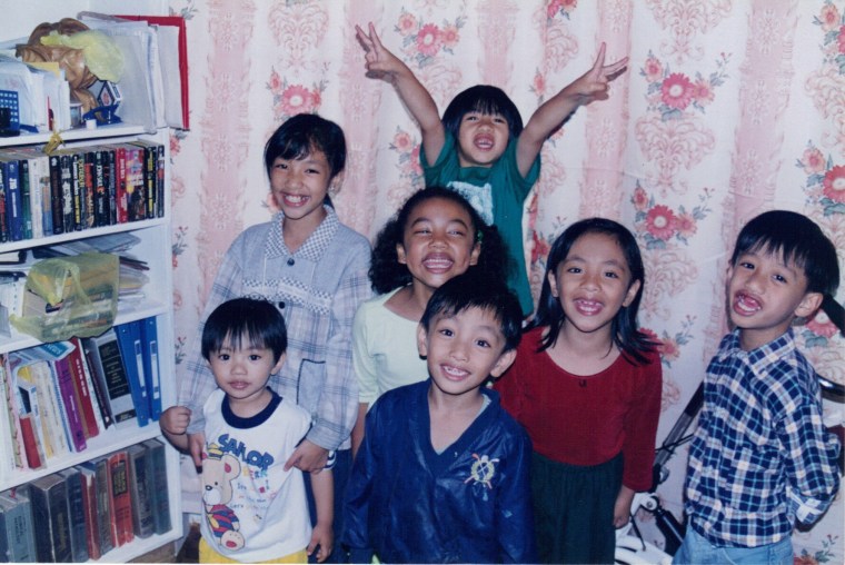 A young Asia Jackson with her cousins in the Philippines.