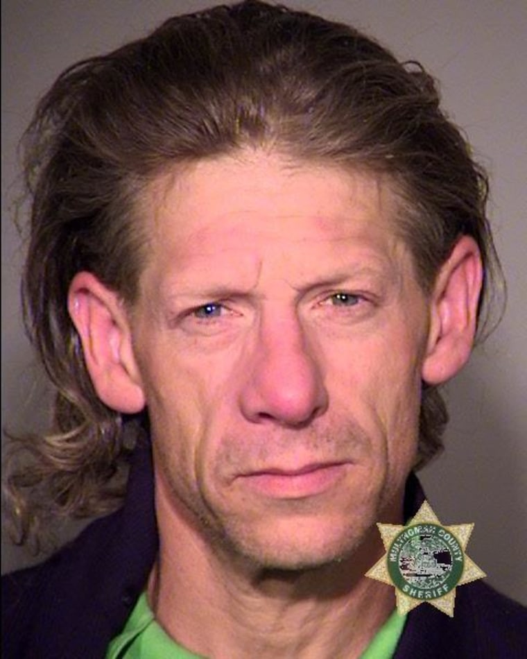 George Tschaggeny, 51, allegedly stole a wedding ring and other personal belongings from one of the victims of last week's train attack in Portland.