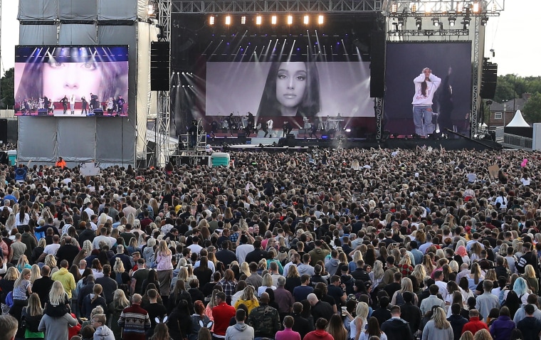 Image: Ariana Grande performs during her One Love Manchester concert