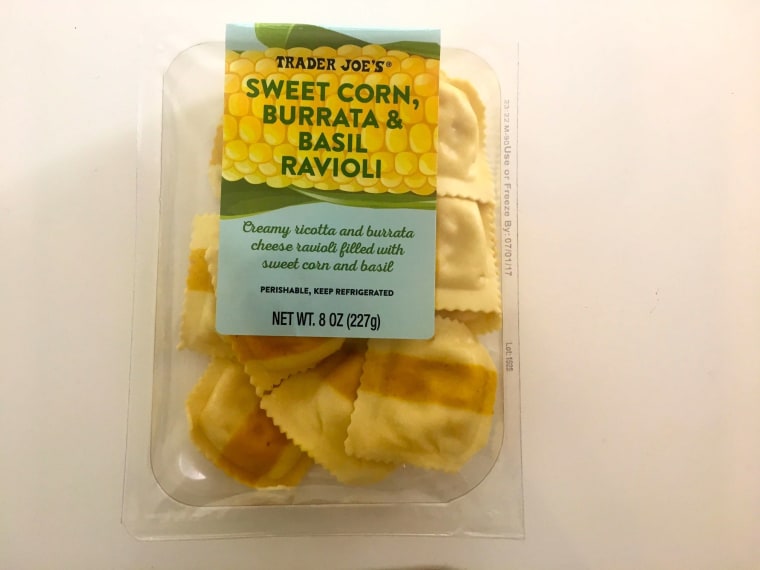 Corn burrata ravioli