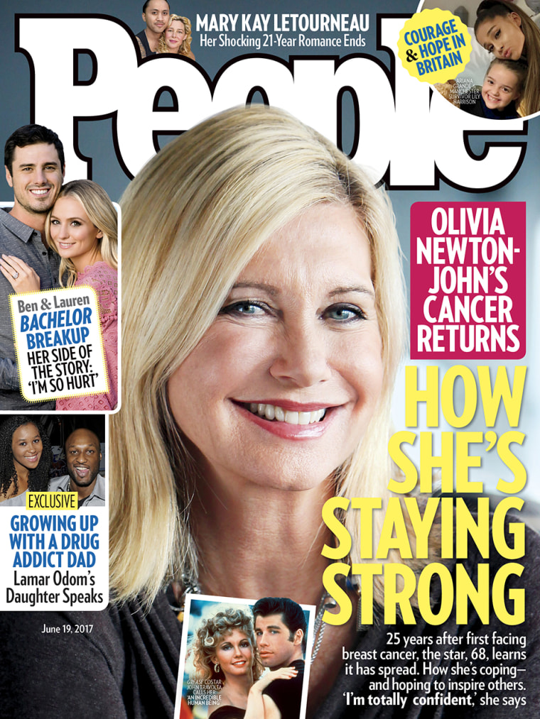 Olivia Newton-John said she's been grateful and "touched by the worldwide outpouring of love and concern" since revealing her latest battle with breast cancer.